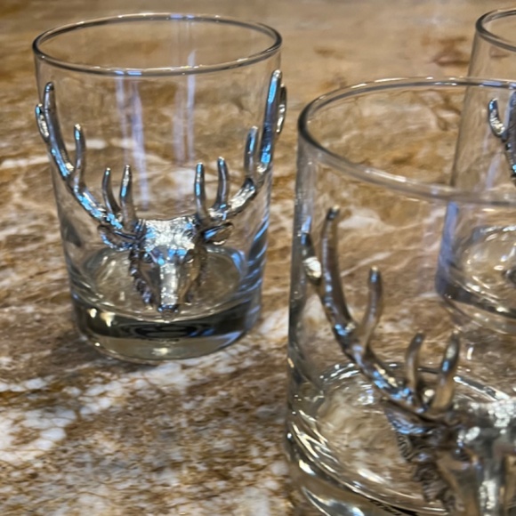 Vintage Arthur Court Deer Head Double Old Fashion Glasses- Pre- owned - Picture 3 of 6